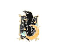 Broches pour femmes ruban fleur corbeau animal broche tendance noir plume corbeau Frolic vêtements mode intéressant broche chapeau épingles pour femmes, taille unique, Métal