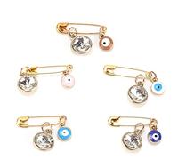 Broches pour femmes, x élégants et exquis, décorations faites à la main, perles de verre en alliage, 5 pièces, idéales pour les fêtes et le travail
