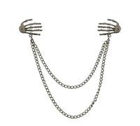 Broches rétro broches de col chemise avec chaînes hommes et femmes charme paume universelle chaîne broche(Bronze)