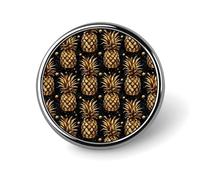 Broches rondes à imprimé ananas tropical doré pour sacs à dos, boutons de sublimation pour vêtements, chapeaux, décoration, badge rond en métal, épingle à revers pour homme, accessoire de costume