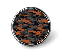 Broches rondes à imprimé camouflage orange et gris pour sacs à dos, boutons de sublimation pour vêtements, chapeaux, décoration, badge rond en métal, épingle à revers pour homme, accessoire de cost