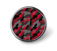 Broches rondes à imprimé camouflage rouge, gris et noir, pour sac à dos, vêtements, chapeaux, décoration, badge rond en métal, épingle à revers, accessoire de costume pour homme