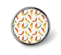 Broches rondes à imprimé de poivrons arc-en-ciel aquarelle pour sacs à dos, boutons de sublimation pour vêtements, chapeaux, décoration, badge rond en métal, épingle à revers pour homme, accessoire