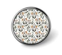 Broches rondes à imprimé feuilles de koala pour sacs à dos, boutons de sublimation pour vêtements, chapeaux, décoration, badge rond en métal, épingle à revers pour homme, accessoire de costume