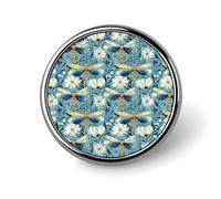 Broches rondes à imprimé floral et libellule pour sac à dos, élégantes, à sublimation, pour vêtements, chapeaux, décoration, badge rond en métal, épingle à revers, accessoire de costume pour homme