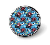 Broches rondes à imprimé motard rouge tendance pour sac à dos, boutons de sublimation pour vêtements, chapeaux, badges métalliques, épingles à revers pour hommes, accessoires de costume
