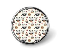 Broches rondes à imprimé panda pour sac à dos, boutons de sublimation pour vêtements, chapeaux, décoration, badge rond en métal, épingle à revers pour homme, accessoire de costume