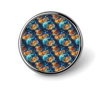 Broches rondes à imprimé tigre rouge et bleu pour sac à dos, boutons de sublimation pour vêtements, chapeaux, décoration, badge rond en métal, épingle à revers pour homme, accessoire de costume