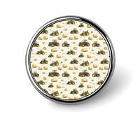 Broches rondes à imprimé tracteur rétro vert pour sacs à dos, boutons de sublimation pour vêtements, chapeaux, décoration, badge rond en métal, épingle à revers pour homme, accessoire de costume