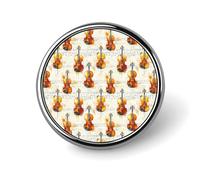 Broches rondes à imprimé violoncelle vintage pour sacs à dos, boutons de sublimation pour vêtements, chapeaux, décoration, badge rond en métal, épingle à revers pour homme, accessoire de costume