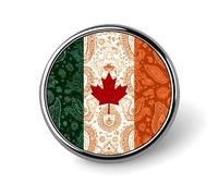 Broches rondes à motif cachemire, drapeau du Canada et de l'Irlande, pour col, accessoires de robe et de manteau.