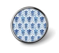 Broches rondes à motifs bleus rétro pour sacs à dos, boutons de sublimation pour vêtements, chapeaux, décoration, badge rond en métal, épingle à revers pour homme, accessoire de costume