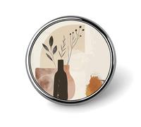 Broches rondes - Accessoires de costume - Épingle à revers - Beau motif de flamme - Broche vintage - Cadeau pour femme et homme - Souvenir, Circular, Aluminium, Alliage d'aluminium