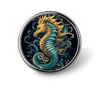 Broches rondes - Accessoires de costume - Épingle à revers - Beau motif de flamme - Broche vintage - Cadeau pour femme et homme - Souvenir, Circular, Aluminium, Alliage d'aluminium