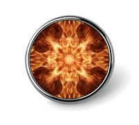 Broches rondes - Accessoires de costume - Épingle à revers - Beau motif de flamme - Broche vintage - Cadeau pour femme et homme - Souvenir, Circular, Aluminium, Alliage d'aluminium