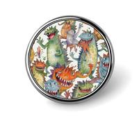 Broches rondes - Accessoires de costume - Épingle à revers de style rétro - Broche vintage - Cadeau pour femme et homme - Souvenir, Circular, Aluminium, Alliage d'aluminium