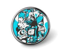 Broches rondes en métal style graffiti hip-hop psychédélique pour femmes, bijoux ornementaux