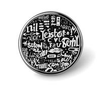 Broches rondes en métal style graffiti hip-hop psychédélique pour femmes, bijoux ornementaux