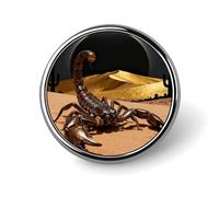 Broches rondes et mignonnes en émail, motif scorpion du désert, éclipse et aurore boréale, unisexes, pour vêtements, chapeaux, sacs et sacs à dos.