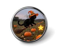 Broches rondes et mignonnes en émail représentant un chat sorcière citrouille et un désert rouge de Mars, unisexes, pour vêtements, chapeaux, sacs et sacs à dos.