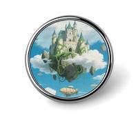 Broches rondes et mignonnes en émail représentant un phénix ru t une flamme, style château flottant, unisexe, pour vêtements, chapeaux, sacs et sacs à dos.
