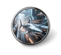 Broches rondes et mignonnes en émail, représentant un requin mécanique futuriste et une fourmi argentée du Sahara en quête de nourriture. Unisexe, elles se marient parfaitement avec les vêtements, cha