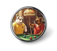 Broches rondes représentant des chiens jouant au billard, à porter en guise de pin's ou d'insigne. Idéales pour décorer vêtements, chapeaux et autres accessoires pour femmes et hommes. Cadeaux