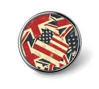 Broches rondes rétro avec drapeau américain et britannique, boutons personnalisés, pour décoration de vêtements