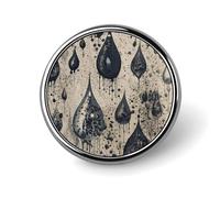 Broches rondes vintage pour robe, costume, accessoires de costume, épinglette noire motif goutte d'eau, cadeau pour femmes et hommes, souvenir, Circular, Aluminium, Alliage d'aluminium