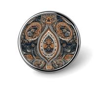 Broches rondes vintage pour robe, costume, accessoires de costume, épinglette noire motif goutte d'eau, cadeau pour femmes et hommes, souvenir, Circular, Aluminium, Alliage d'aluminium