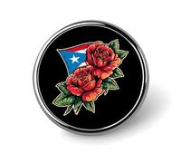 Broches roses à l'effigie du drapeau de Porto Rico, insignes ronds, épingles de col pour vêtements et manteaux, accessoires