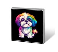 Broches Shih Tzu colorées, insignes carrés, épingles de col ou de revers pour femmes et hommes, cadeaux
