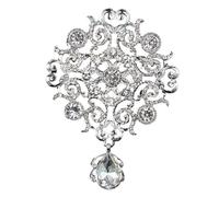 Broches vintage en cristal couleur or argent for robe de soirée mariage, strass, bouquet mariée, goutte d'eau Pour Le Dîner, La Fête D'anniversaire(6 silver)