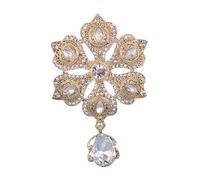 Broches vintage en cristal couleur or argent for robe de soirée mariage, strass, bouquet mariée, goutte d'eau Pour Le Dîner, La Fête D'anniversaire(11 gold)