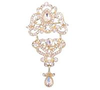 Broches vintage en cristal couleur or argent for robe de soirée mariage, strass, bouquet mariée, goutte d'eau Pour Le Dîner, La Fête D'anniversaire(13 gold)