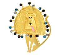Broches vintage en forme de lion for femme, unisexe, jolies broches en alliage avec strass, idéales for les fêtes ou les loisirs