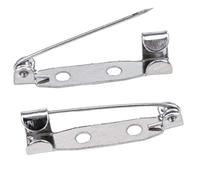 Broches x100 - Fermoir arrière sécurisé avec fermeture à barre arrière - 25 mm - Dos de broche argentés avec 2 trous pour la fabrication de badges, étiquettes nominatives/épingles à jouets/bijoux - Par TRIXES