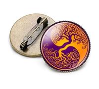 broches, Yin Yang broches noir blanc Tai Chi papillon Dragon chat motif broche ronde verre cristal gemme en métal(9)