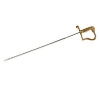 Brochette à viande, en acier inoxydable, poignée à motif en laiton massif, variante au choix : Épée Variante : Épée