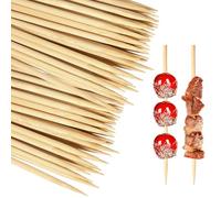 Brochette en Bois 300 Pièces Baton Barbe a Papa Pique Brochette Bois pic a brochette en bois pour Fruits, Légumes 15cm Ø 4mm