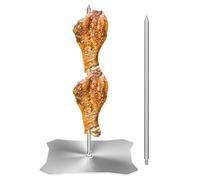 Brochette verticale en acier inoxydable - 35 cm - Tournebroche pour barbecue à gaz, barbecue électrique, jardin, fête, kebab - Pour shawarma - Pour barbecue Shawarma, barbecue, fête, barbecue en