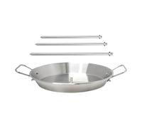 Brochette verticale pour barbecue, brochette verticale, brochette Al Pastor en acier inoxydable avec 3 bâtons amovibles | Support pour brochettes brésiliennes à base ronde, pour assiettes de