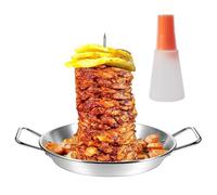 Brochette verticale pour le four, support vertical à brochettes en acier inoxydable - Support à brochettes en acier inoxydable - Support à brochettes de four à 3 pointes - Sans d'égouttement