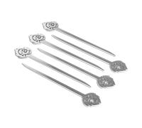 Brochettes à Burger 6 pièces BURNHARD® en acier inoxydable, poignée extra large, pointe biseautée, durable, compatible lave-vaisselle - Set de brochettes BBQ