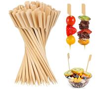 Brochettes à Cocktail,100 Pièces Pic a Brochette en Bois Pic Brochette Brochettes Fingerfood en Bambou Bois pour Barbecue,Accessoires Fête Barbecue,Fruits,Décoration Gâteaux (15 cm)