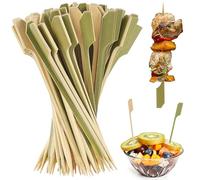 Brochettes à Cocktail,100 Pièces Pic a Brochette en Bois Pic Brochette Brochettes Fingerfood en Bambou Bois pour Barbecue,Accessoires Fête Barbecue,Fruits,Décoration Gâteaux (15 cm)