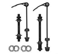 Brochettes à dégagement rapide, ensemble d'essieux de vélo, roulements de moyeu, broches avant et arrière en acier pour VTT 6/7/8 vitesses, noir (avant + arrière)
