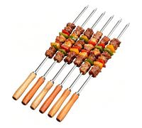 Brochettes À Kebab Pour Grillade - 6 Piques À Bœuf Barbecue,Brochettes de grill antiadhésives - Pour Maison, Jardin, Extérieur, Restaurant, Camping, Les Fêtes, Arrière-Cour Et Pique-Nique