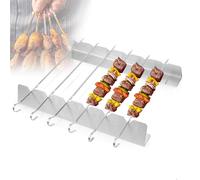 Brochettes à Viande 12 Pièces Brochettes pour Barbecue avec Support Brochettes de Barbecue Brochette Inox Pique Brochette Pic a Brochette Pic Brochette Inox pour Barbecue, Viande, Légumes