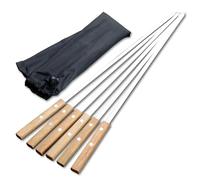 Brochettes Barbecue Brochettes de ficelle viande for Barbecue, morceaux bâton en acier inoxydable for pique-nique plein air 60cm 6 pièces/ensemble(12pcs with bag)